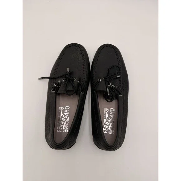 Salvatore Ferragamo Atlante men's driving Black Leather loafers Size 5.5EEE - Picture 5 of 7